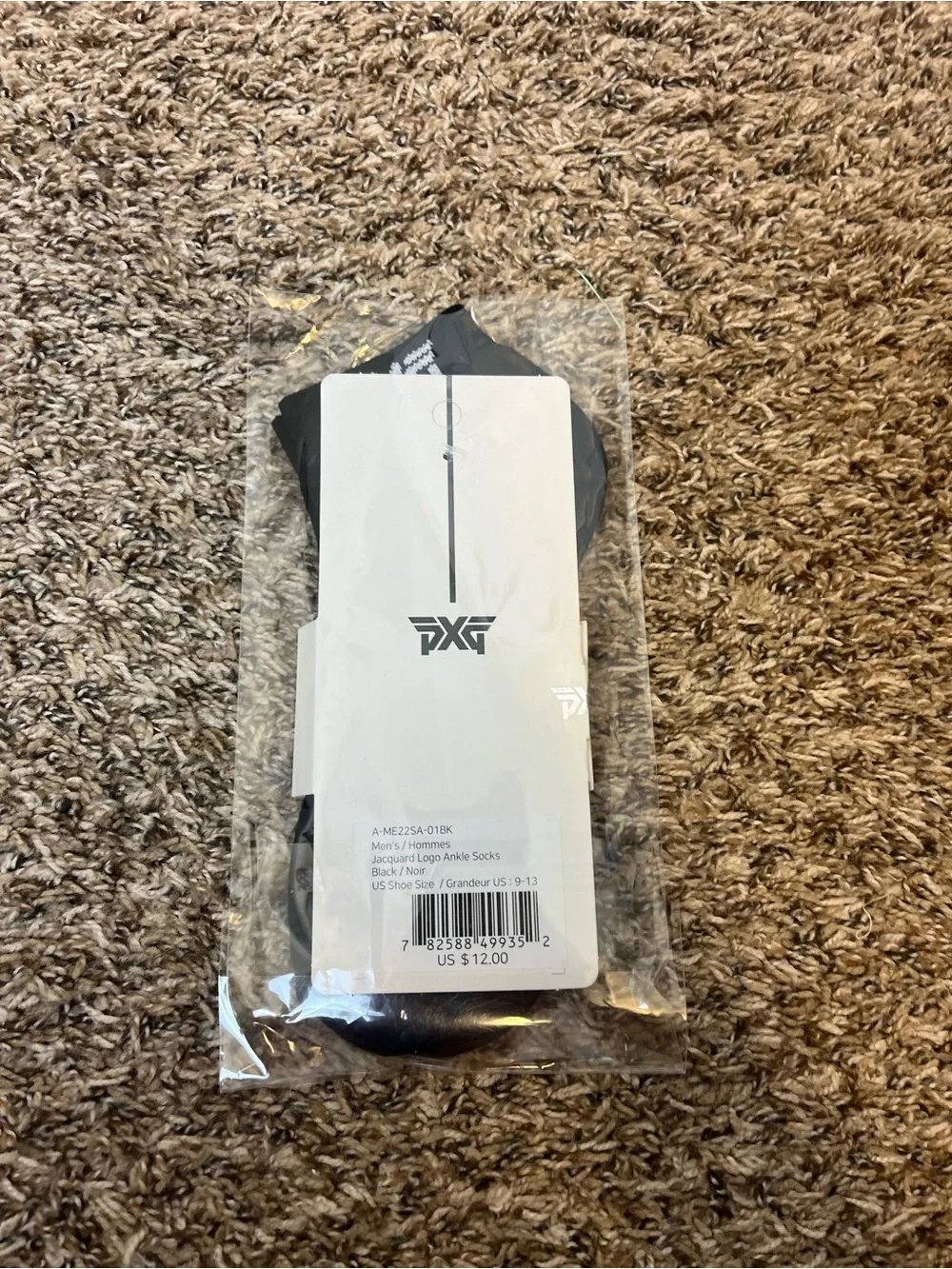 💛 PXG Men's Black Low-Cut Performance Socks - 1 pair